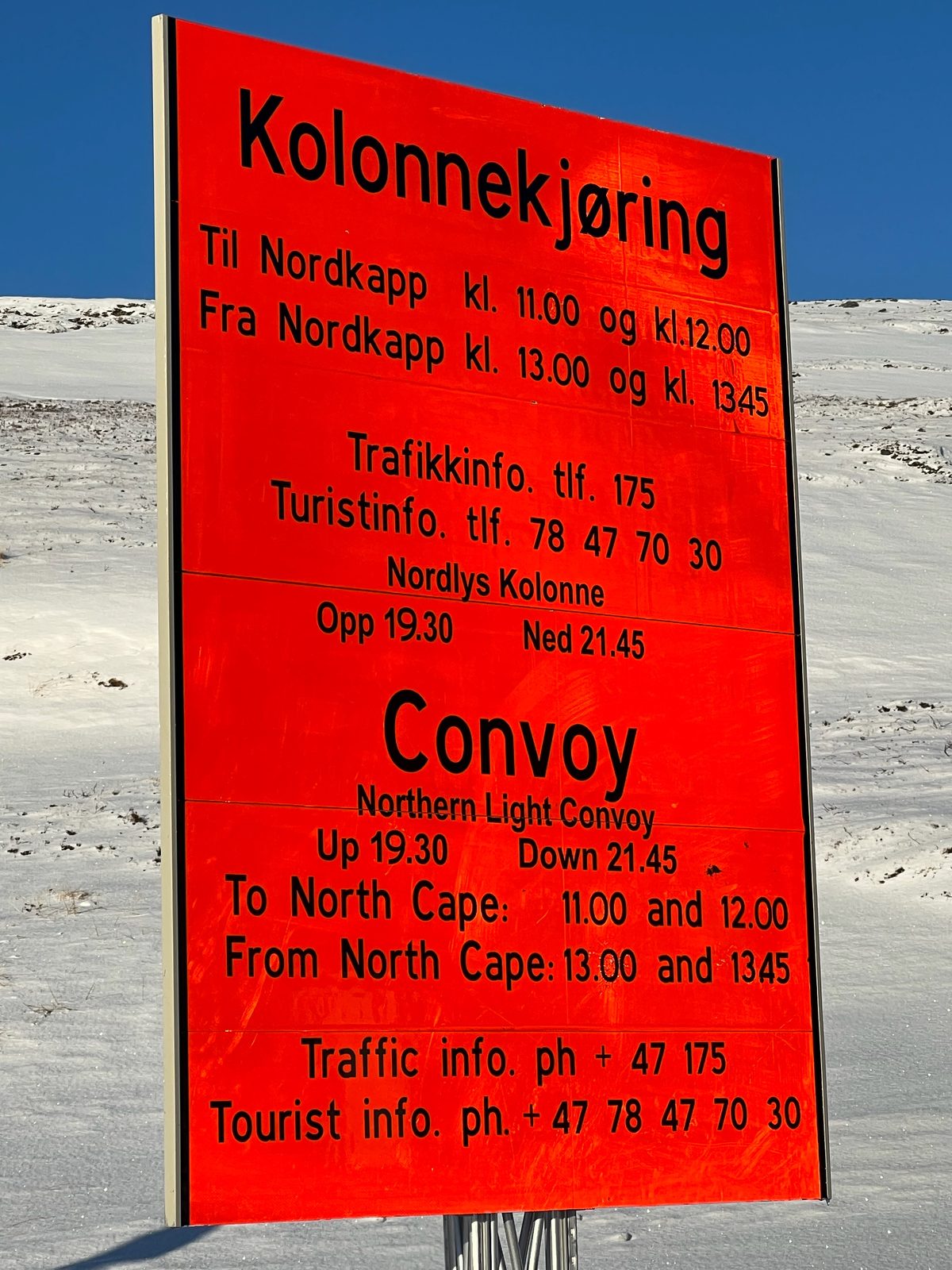 Convoy rules for the road to the North Cape