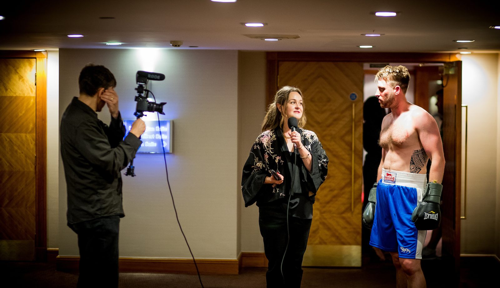 Straight out of the ring and into an interview. I have no idea what I was asked, or what I said