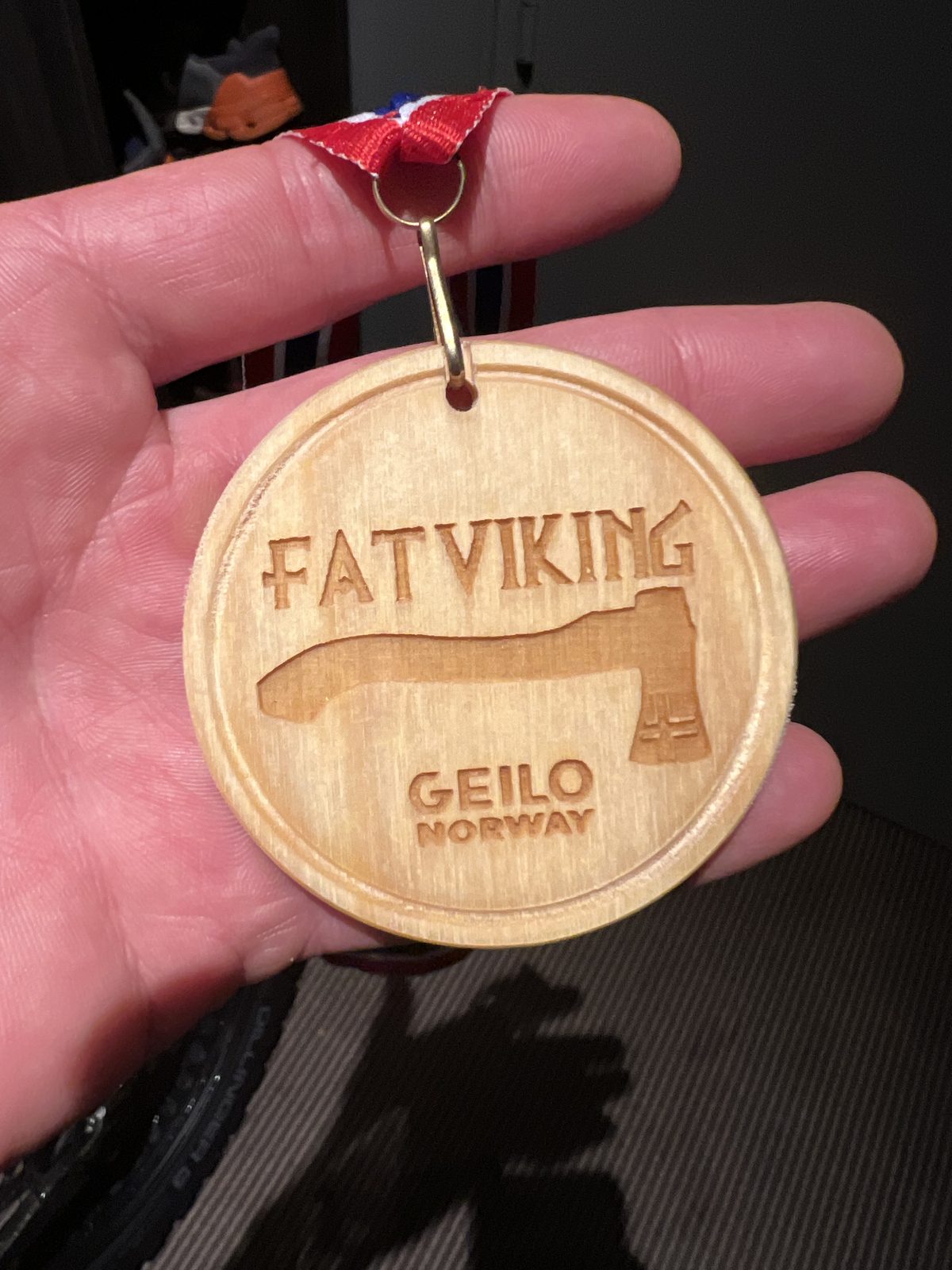 The medal. Wooden, which felt about right