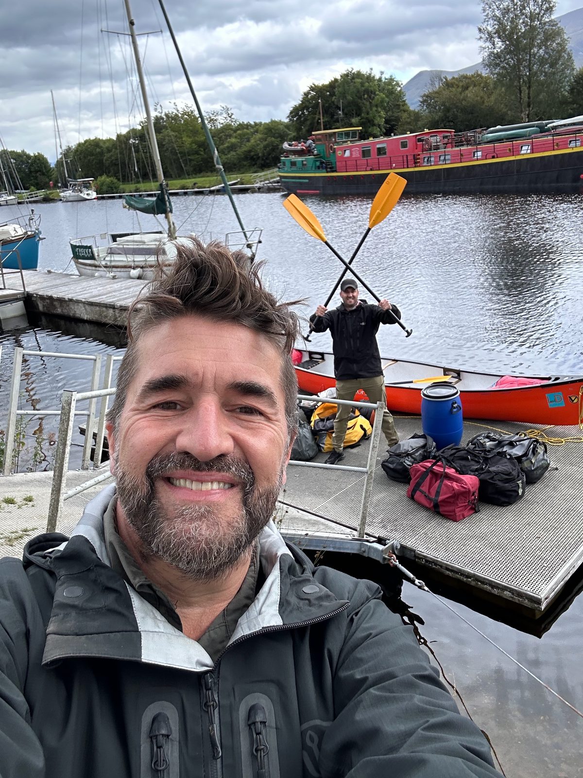 Setting off. My first time in an open canoe, and already pretending I knew what I was doing