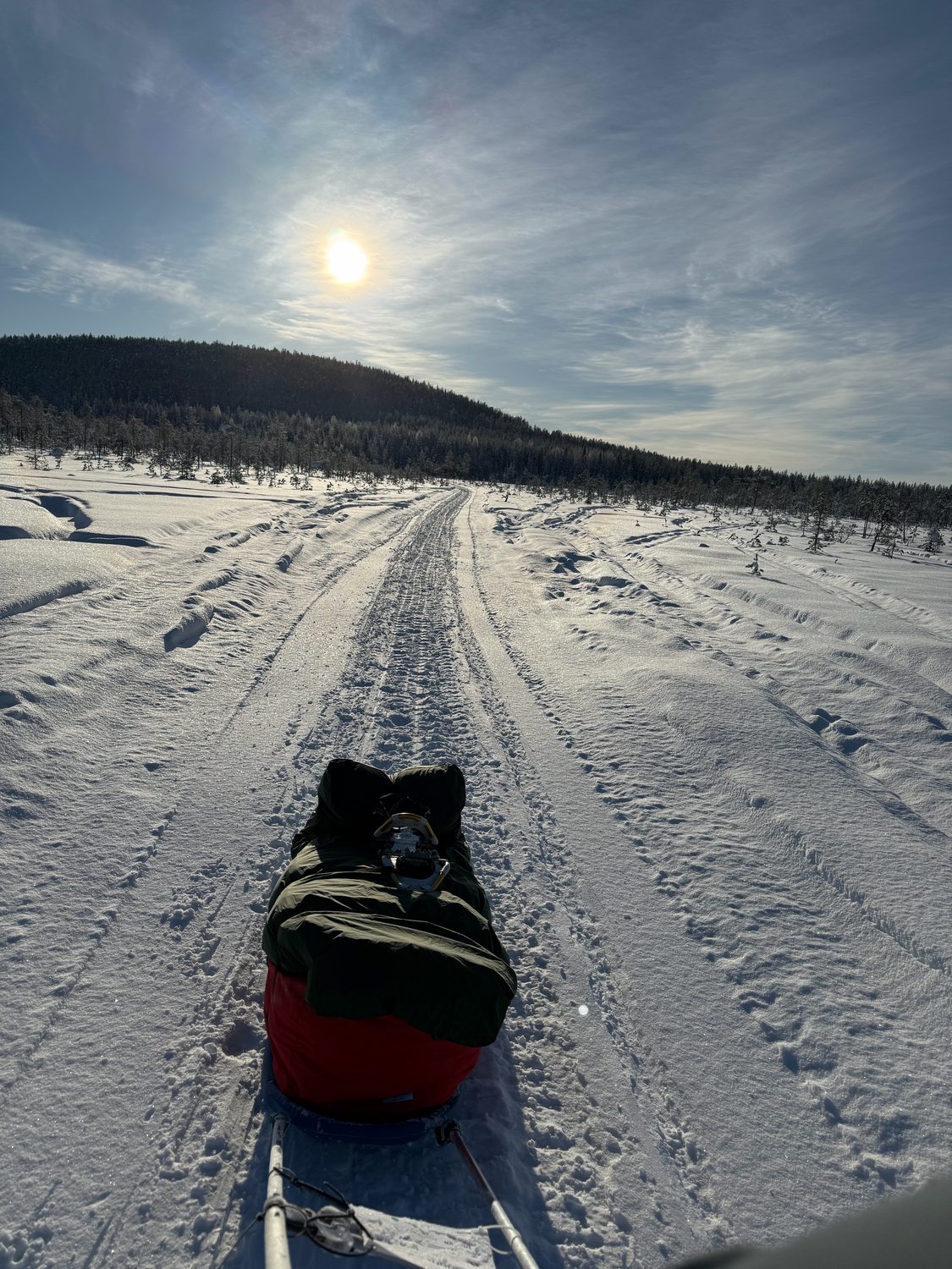 Lapland Arctic Ultra 2026: the view for most of the 511km. The sled never once offered to pull me.