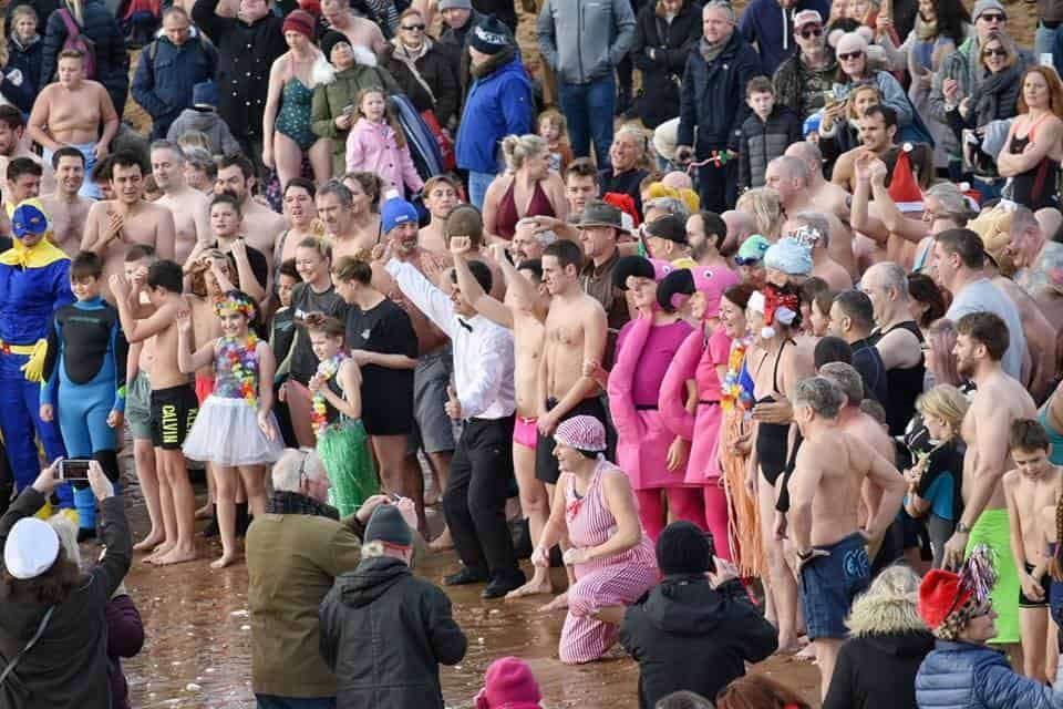 A good turnout on the beach at Viking Bay