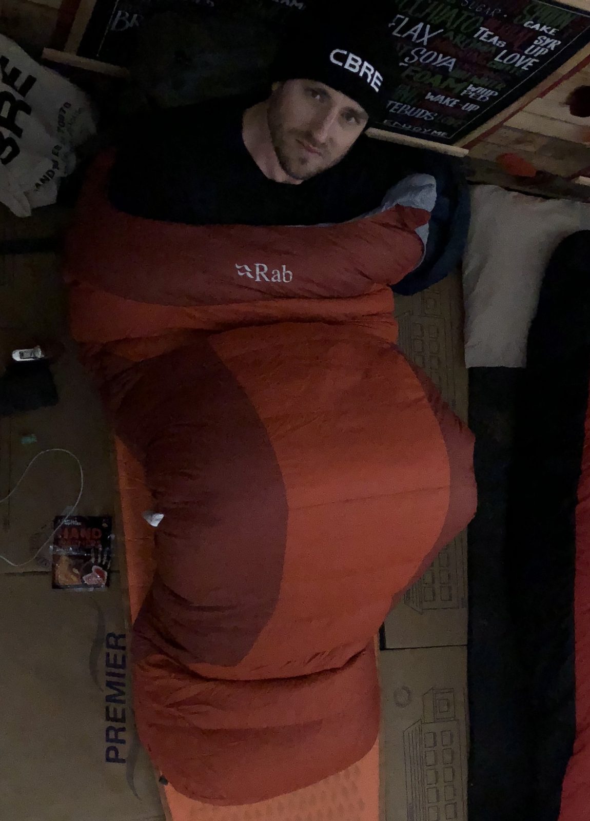 Tucked in on the cardboard. Five-star, it was not